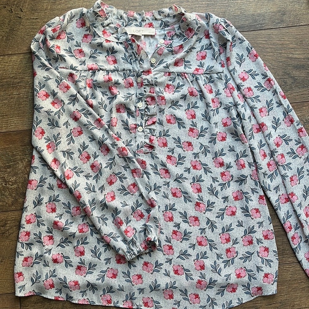 Loft | Long Sleeve Floral Blouse SP